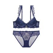 WLMZ113100129 性感蕾絲內衣夏季小胸顯大聚攏收副乳文胸防下垂上托內衣套裝