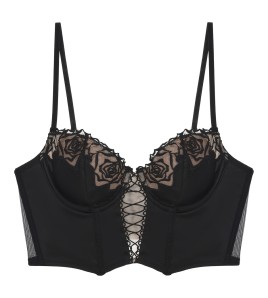 WLMZ113100130 French sexy underwear summer thin retro rose fishbone bra vest style long body shaping push up bra