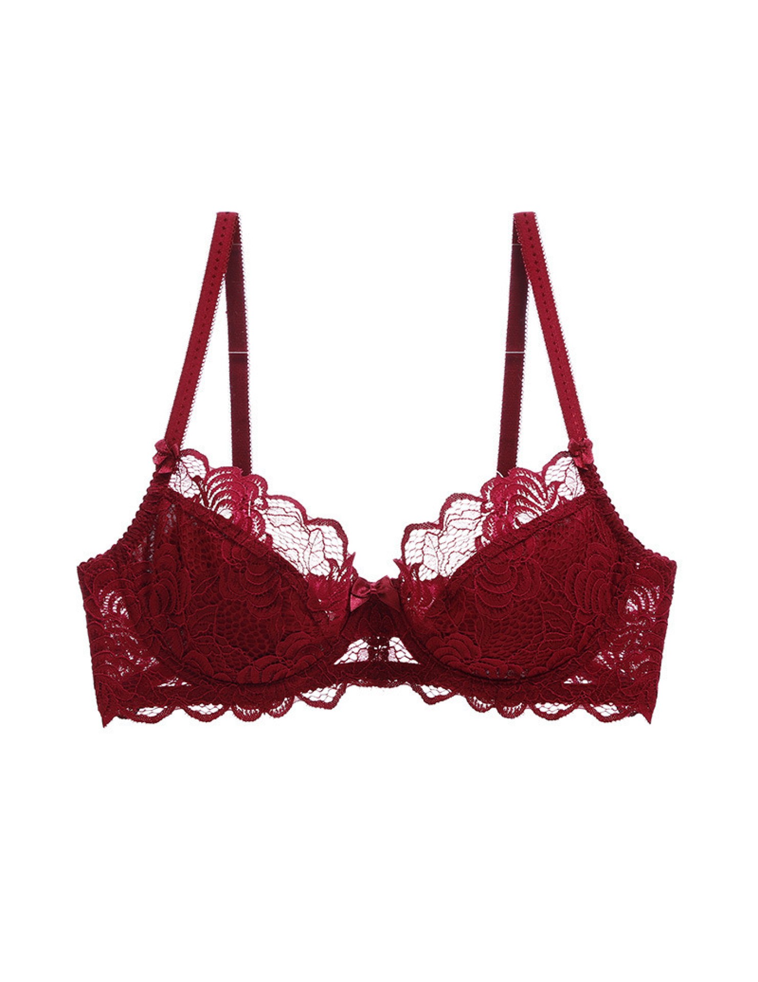 WLMZ113100135 性感蕾絲內衣超薄大胸顯小防下垂文胸舒適透氣大碼文胸胸罩