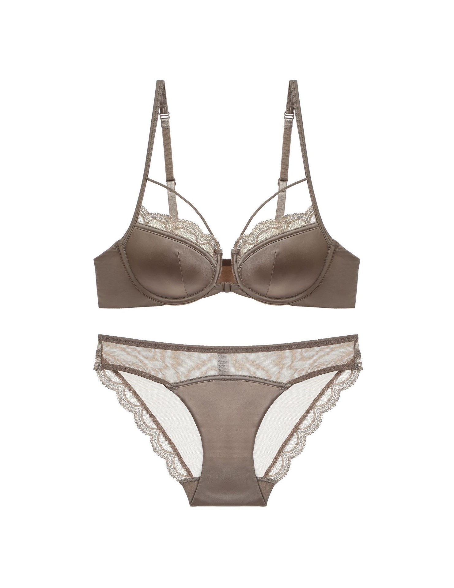 WLMZ113100143 夏季性感內衣法式薄款光面前扣美背內衣大胸顯小防下垂蕾絲文胸罩