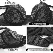 WLMZ113100152 法式性感內衣夏季超薄透明蕾絲大碼內衣大胸顯小防下垂文胸罩