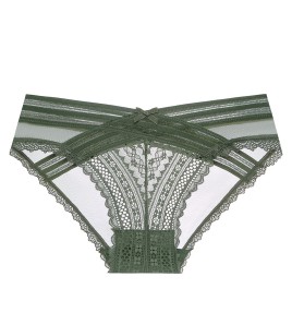 WLMZ113100154 法式性感女士內褲薄款舒適透氣蕾絲內褲純棉底檔提臀低腰三角內褲