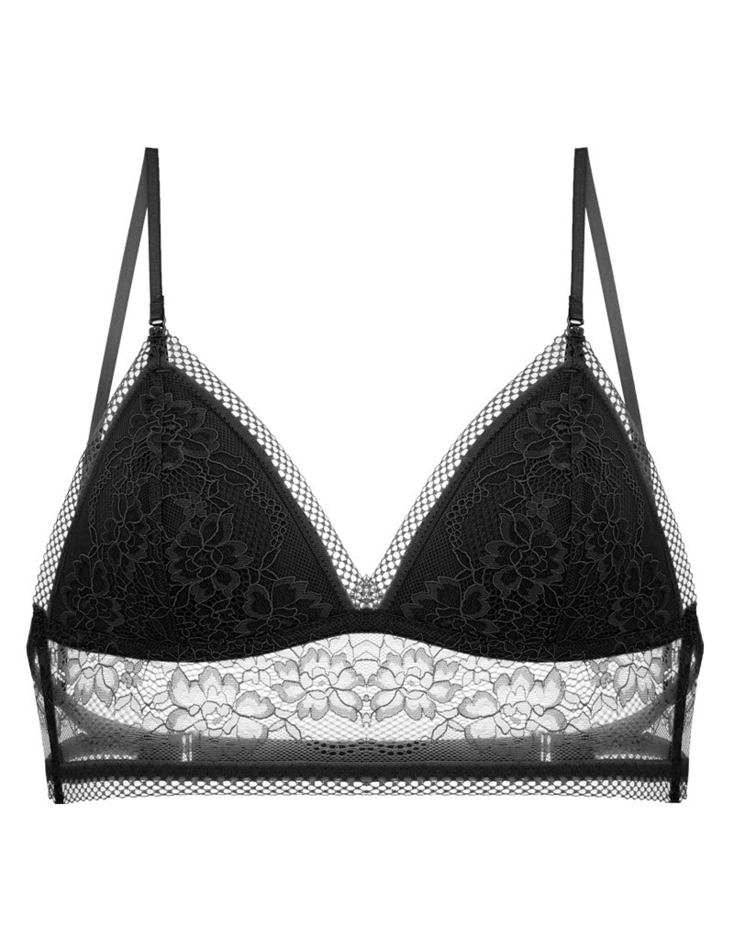 WLMZ113100160 法式性感蕾絲內衣夏季薄款U型大露背美背內衣三角杯無鋼圈文胸罩