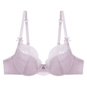 WLMZ113100174 法式性感內衣女薄款純欲透氣蕾絲內衣大胸顯小防下垂大碼文胸罩