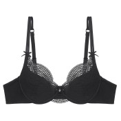 WLMZ113100174 法式性感內衣女薄款純欲透氣蕾絲內衣大胸顯小防下垂大碼文胸罩