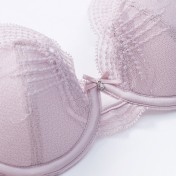 WLMZ113100174 法式性感內衣女薄款純欲透氣蕾絲內衣大胸顯小防下垂大碼文胸罩