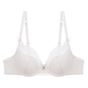 WLMZ113100174 法式性感內衣女薄款純欲透氣蕾絲內衣大胸顯小防下垂大碼文胸罩