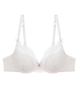 WLMZ113100174 法式性感內衣女薄款純欲透氣蕾絲內衣大胸顯小防下垂大碼文胸罩