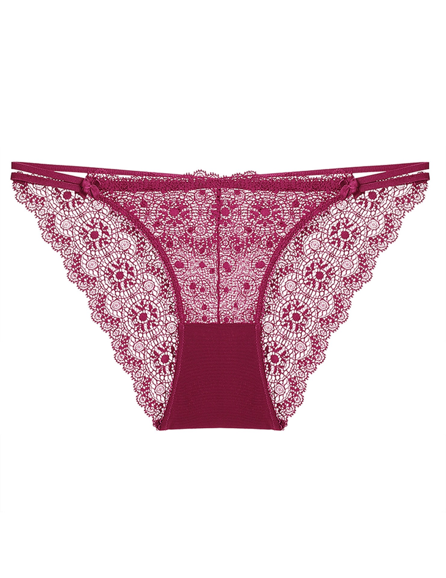 WLMZ113100175 性感蕾絲內褲法式薄款透視網紗大碼內褲純棉襠部透氣低腰內褲