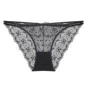 WLMZ113100175 性感蕾絲內褲法式薄款透視網紗大碼內褲純棉襠部透氣低腰內褲