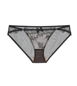 WLMZ113100198 法式睫毛蕾絲內褲超薄透明蝴蝶結性感內褲純棉襠部提臀低腰三角褲