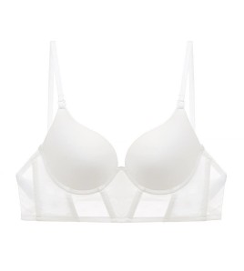 WLMZ113100220 法式U型光面無痕少女內衣性感隱形美背掛脖文胸小胸顯大聚攏文胸