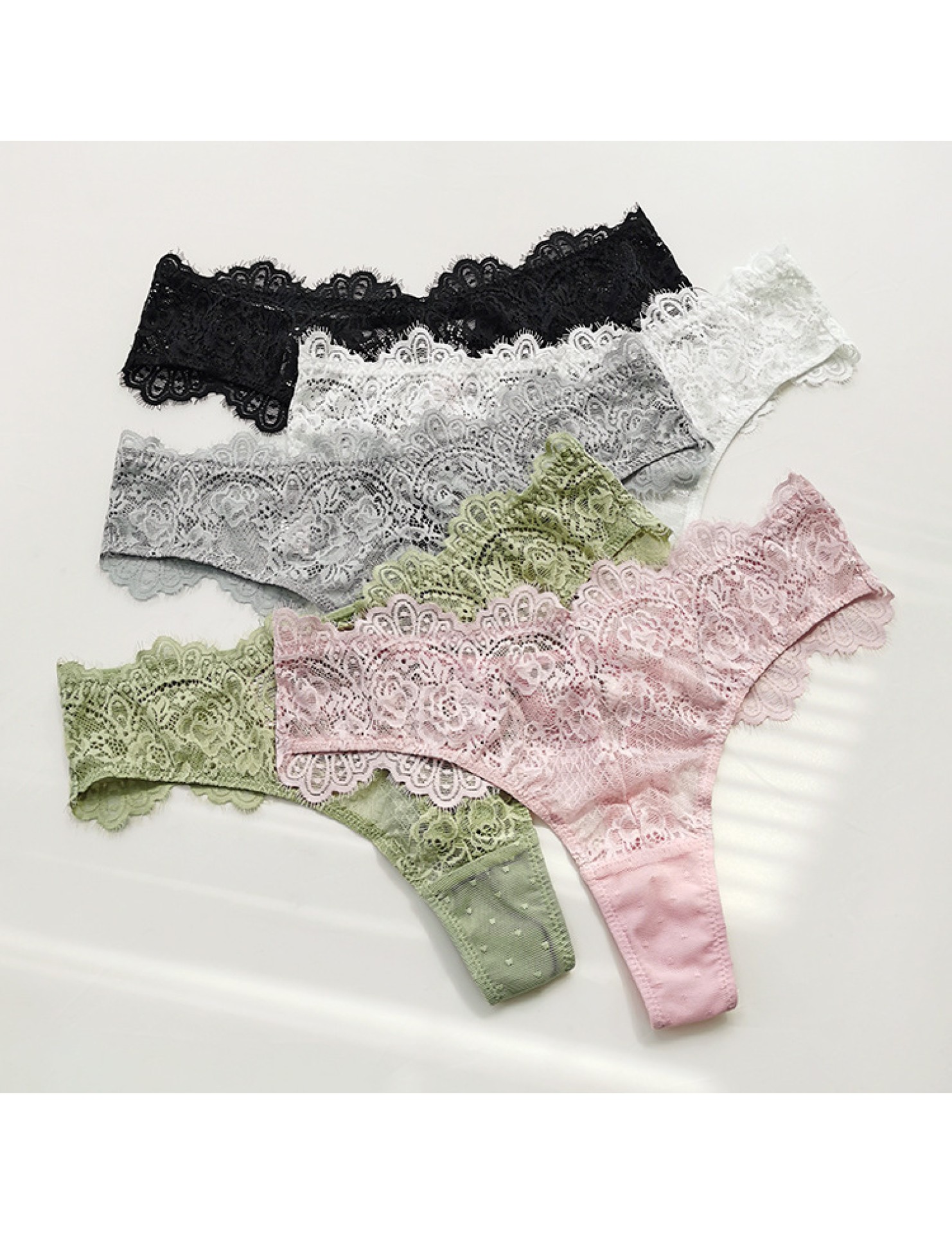 WLMZ113100277 性感誘惑蕾絲丁字褲T褲超薄透視鏤空低腰內褲女純棉底襠提臀內褲