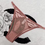 WLMZ113100361 性感情趣內褲薄款絲絨接拼網紗內褲T褲純棉襠部低腰三角褲