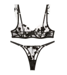 WLMZ113100390 性感情趣內衣法式超薄刺繡蕾絲文胸套裝大胸顯小防下垂文胸罩