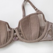 WLMZ113100415 夏季性感大胸顯小胸內衣女薄款夏季法式半杯聚攏前扣兔耳朵文胸罩