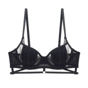 WLMZ113100416 法式性感內衣女大胸顯小大碼蕾絲文胸薄棉兔耳朵軟鋼圈半杯文胸罩