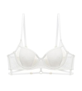 WLMZ113100416 法式性感內衣女大胸顯小大碼蕾絲文胸薄棉兔耳朵軟鋼圈半杯文胸罩