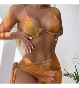 LYXN6119100111 2025年新款比基尼女士泳衣性感三件套泳裝沙灘度假游泳衣