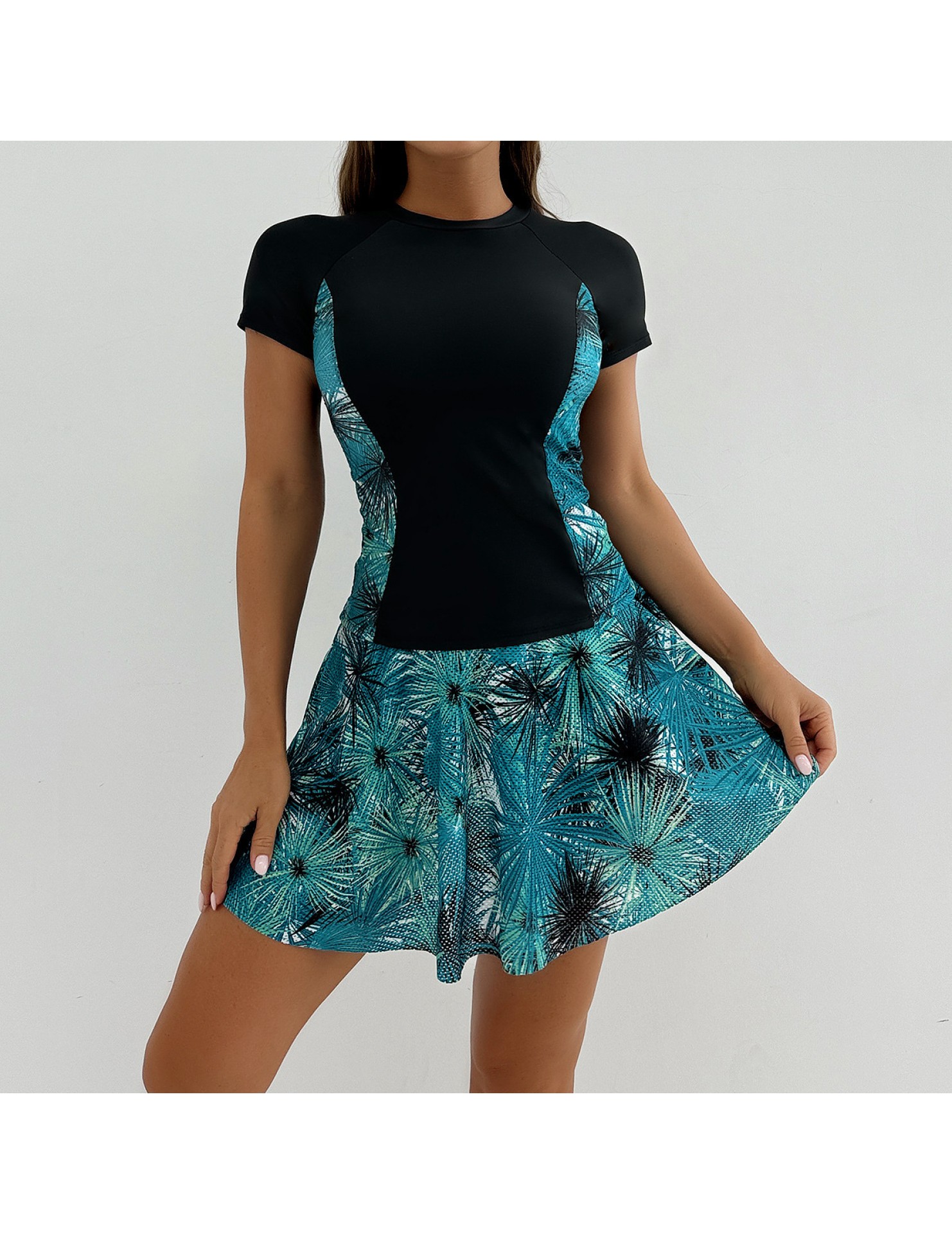 LYXN6119100128 2025年新款分體泳衣裙式坦基尼套裝女士泳裝游泳衣比基尼