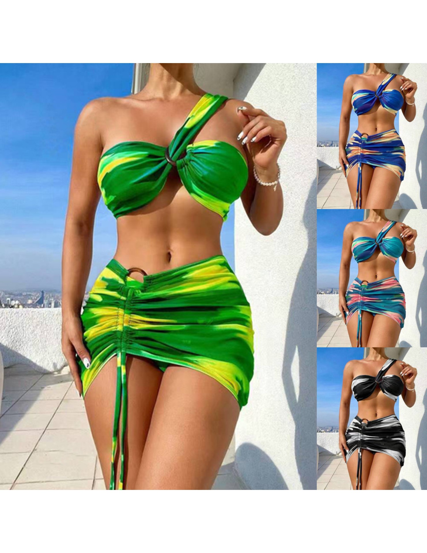 LYXN6119100129 2025新款泳衣女士三件套分體比基尼泳裝bikini游泳衣