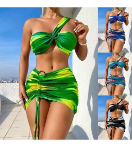 LYXN6119100129 2025新款泳衣女士三件套分體比基尼泳裝bikini游泳衣