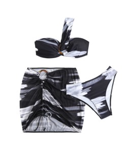 LYXN6119100129 2025新款泳衣女士三件套分體比基尼泳裝bikini游泳衣