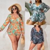 LYXN6119100146 新款性感三件套泳衣長袖短褲比基尼女士泳裝游泳衣