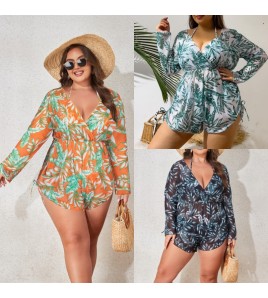 LYXN6119100146 新款性感三件套泳衣長袖短褲比基尼女士泳裝游泳衣