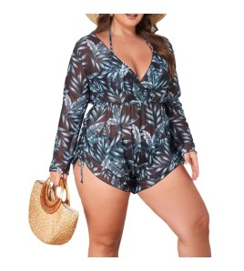 LYXN6119100146 新款性感三件套泳衣長袖短褲比基尼女士泳裝游泳衣