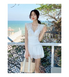 LFWN121100001 2025新款韓國女式泳衣高級感高端連體溫泉泳衣保守遮肚顯瘦泳裝女