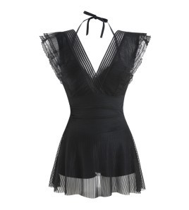 LFWN121100001 2025新款韓國女式泳衣高級感高端連體溫泉泳衣保守遮肚顯瘦泳裝女