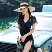 LFWN121100005 泳衣女2025新款連體比基尼兩件套性感小胸聚攏顯瘦遮肚泡溫泉泳裝