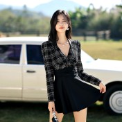 LFWN121100008 泳衣女2025新款微胖女孩遮肉顯瘦高級感連體保守長袖溫泉游泳衣女