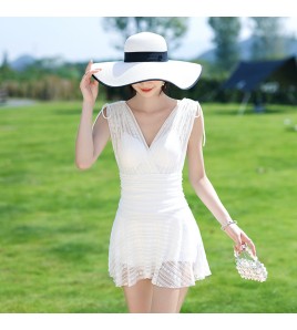 LFWN121100009 泳衣2025新款遮肚顯瘦連體裙式泳衣女性感泡溫泉泳裝