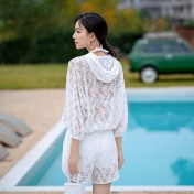 LFWN121100116 夏季新款泳衣女分體三件套韓版罩衫防曬長袖聚攏遮肉顯瘦泳裝女