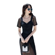 LFWN121100128 泳衣女2025新款鋼托聚攏顯瘦遮肚溫泉泳裝保守性感連體三角游泳衣