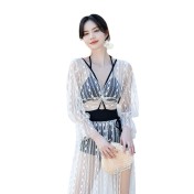 LFWN121100129 連體比基尼兩件套2025新款連體泳衣女保守遮肚顯瘦性感溫泉游泳裝