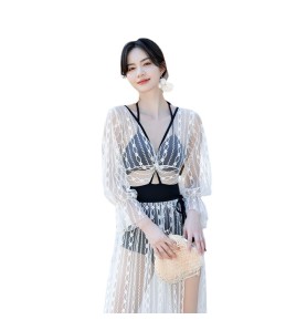 LFWN121100129 連體比基尼兩件套2025新款連體泳衣女保守遮肚顯瘦性感溫泉游泳裝