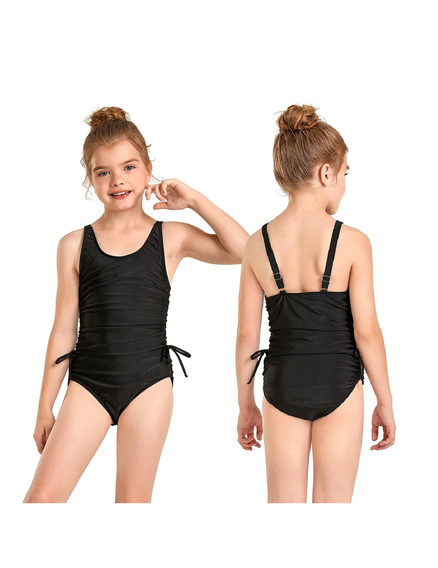 LYXN120100021 新款連體黑色兒童可愛泳衣女清新比基尼bikini