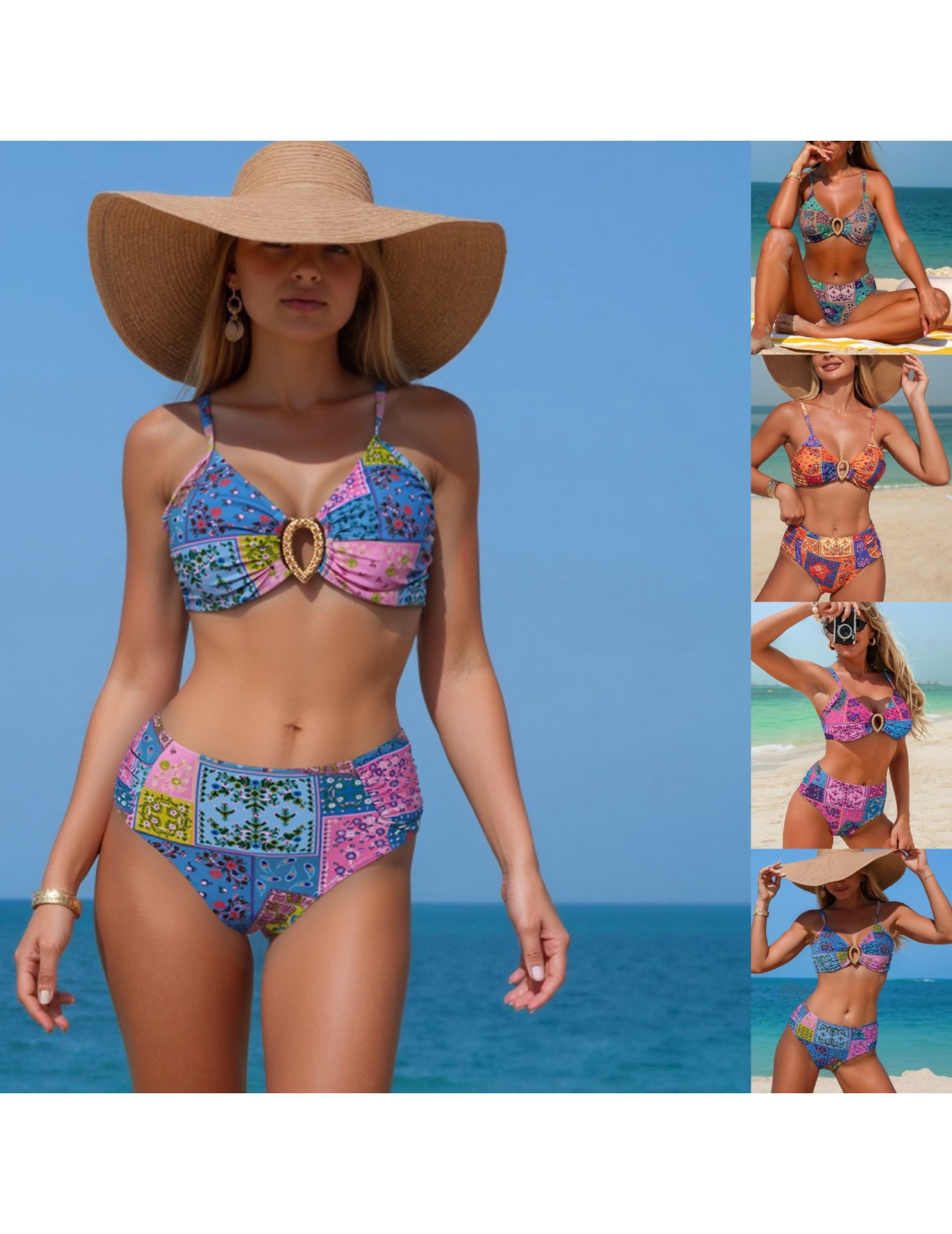 LYXN120100117 2026年泳衣新款分體比基尼民族風情女士泳裝游泳衣bikini