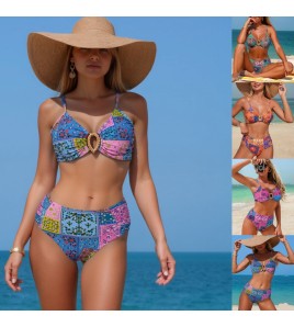 LYXN120100117 2026年泳衣新款分體比基尼民族風情女士泳裝游泳衣bikini