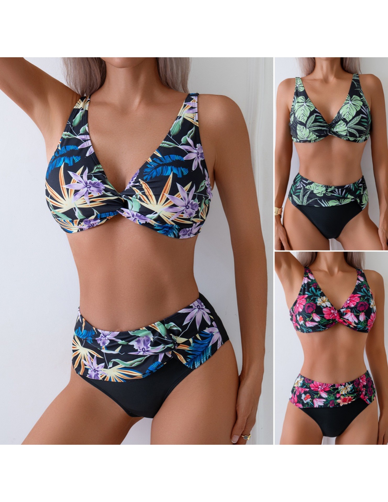 LYXN120100118 2026新款泳衣性感印花高腰分體比基尼時尚女士泳裝游泳衣