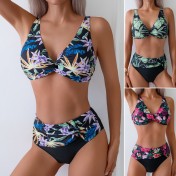LYXN120100118 2026新款泳衣性感印花高腰分體比基尼時尚女士泳裝游泳衣
