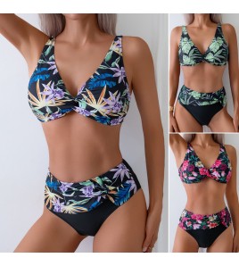 LYXN120100118 2026新款泳衣性感印花高腰分體比基尼時尚女士泳裝游泳衣