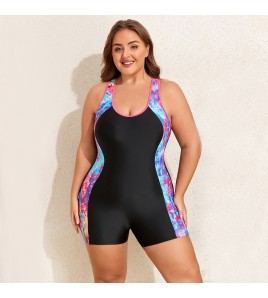 LYXN120100119 2026新款大碼肥婆泳衣連體平角運動游泳衣女士泳裝比基尼