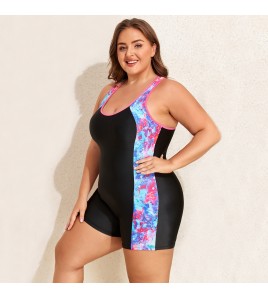 LYXN120100119 2026新款大碼肥婆泳衣連體平角運動游泳衣女士泳裝比基尼