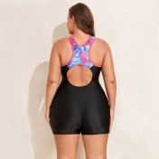 LYXN120100119 2026新款大碼肥婆泳衣連體平角運動游泳衣女士泳裝比基尼