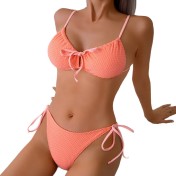 LYXN120100128 綁帶比基尼泳衣女性感深V聚攏露背分體泳衣辣妹度假泳裝