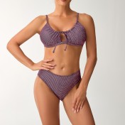 LYXN120100130 2026新款分體泳衣燙金面料鏤空高腰性感比基尼泳裝bi